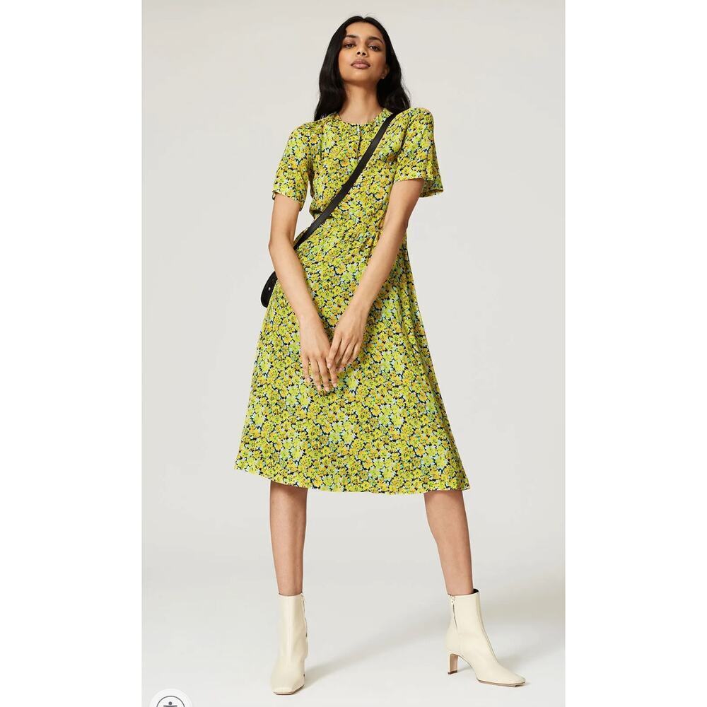 A.P.C. Jayla Yellow printed crepe Dress